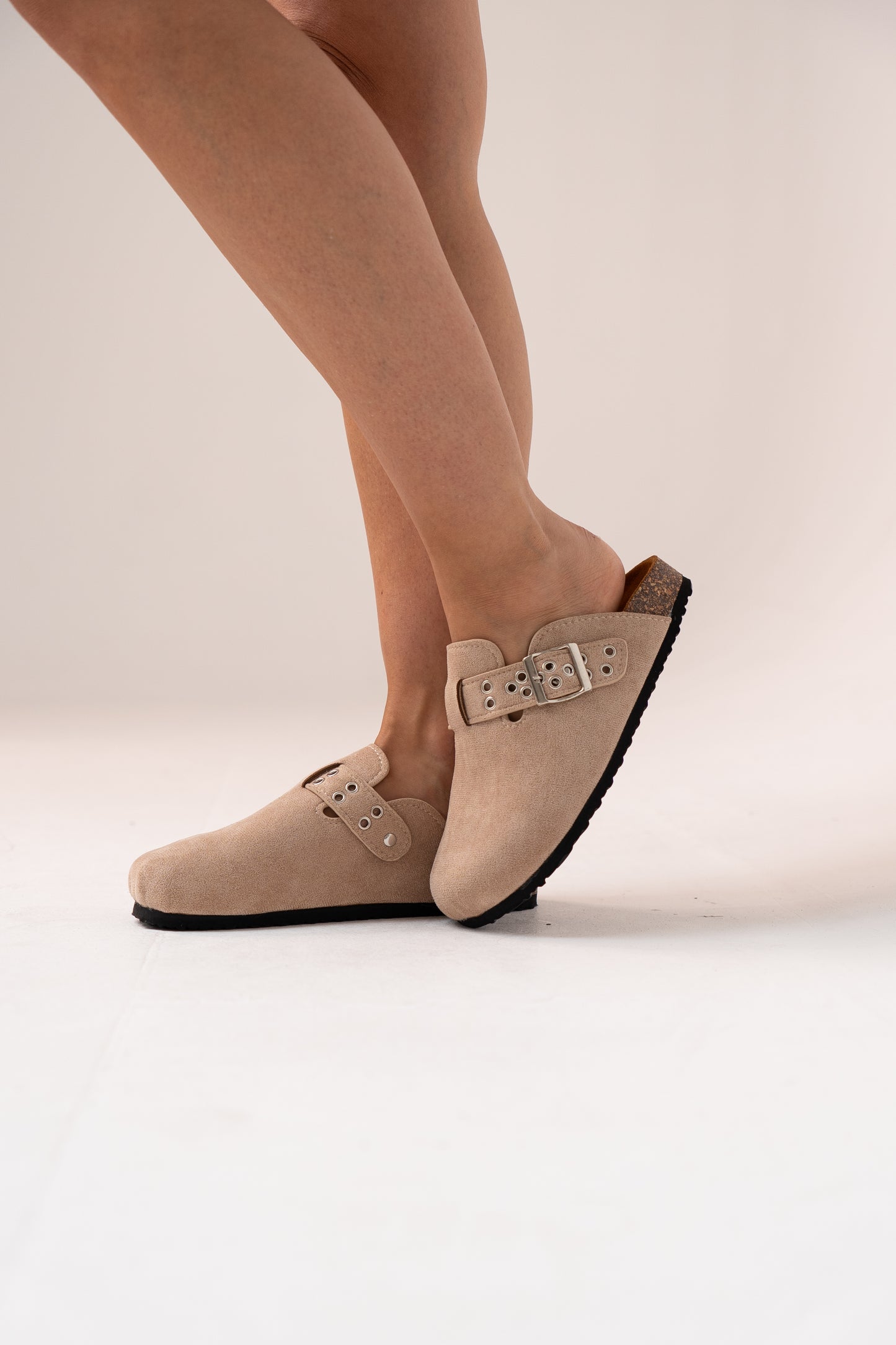 Izzy Faux Suede Mule In Neutral