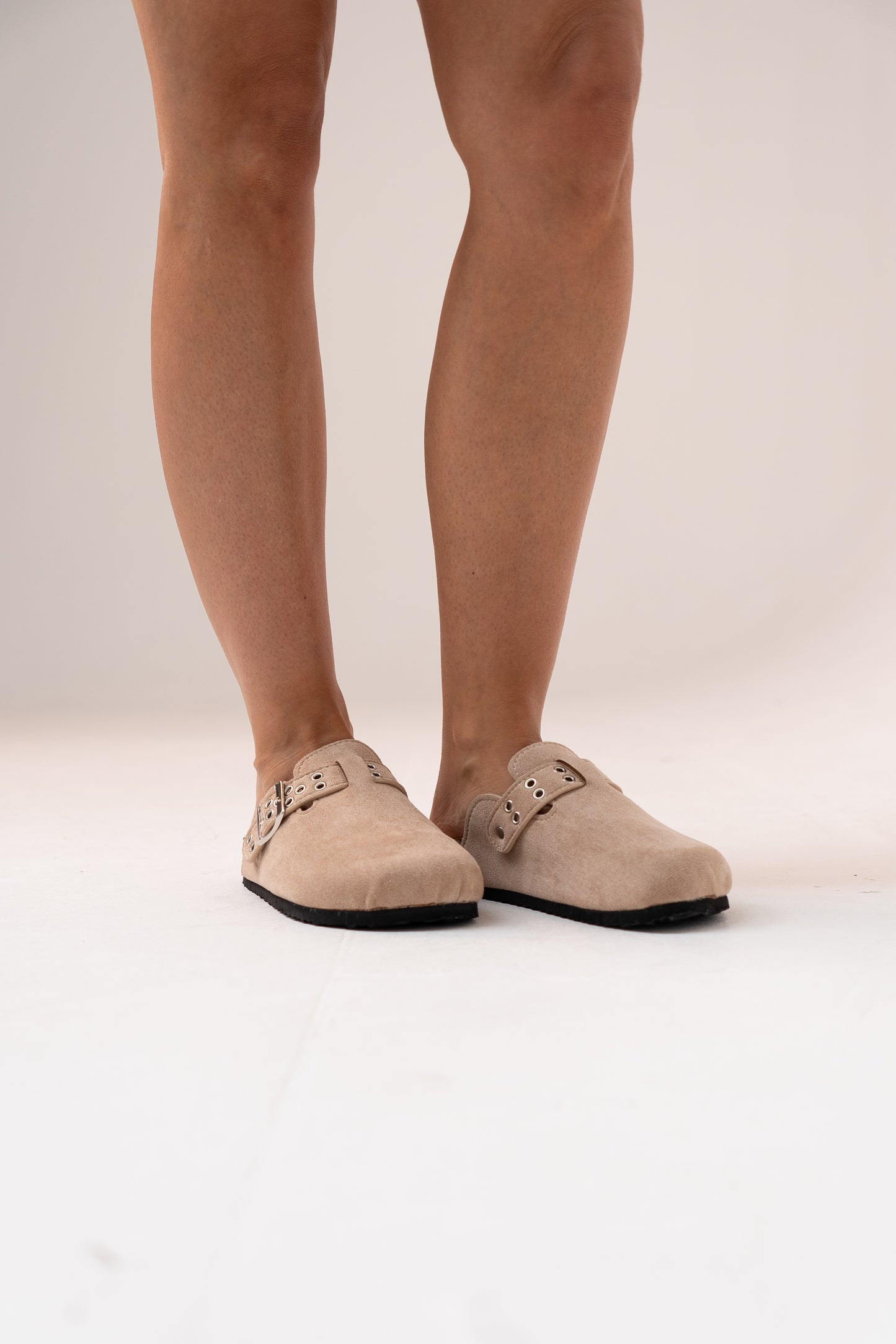 Izzy Faux Suede Mule In Neutral