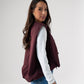 Jane Sleeveless Zip Jacket In Plum