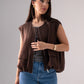 Jane Sleeveless Zip Jacket In Chocolate