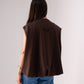 Jane Sleeveless Zip Jacket In Chocolate