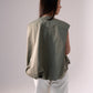 Jane Sleeveless Zip Jacket In Khaki
