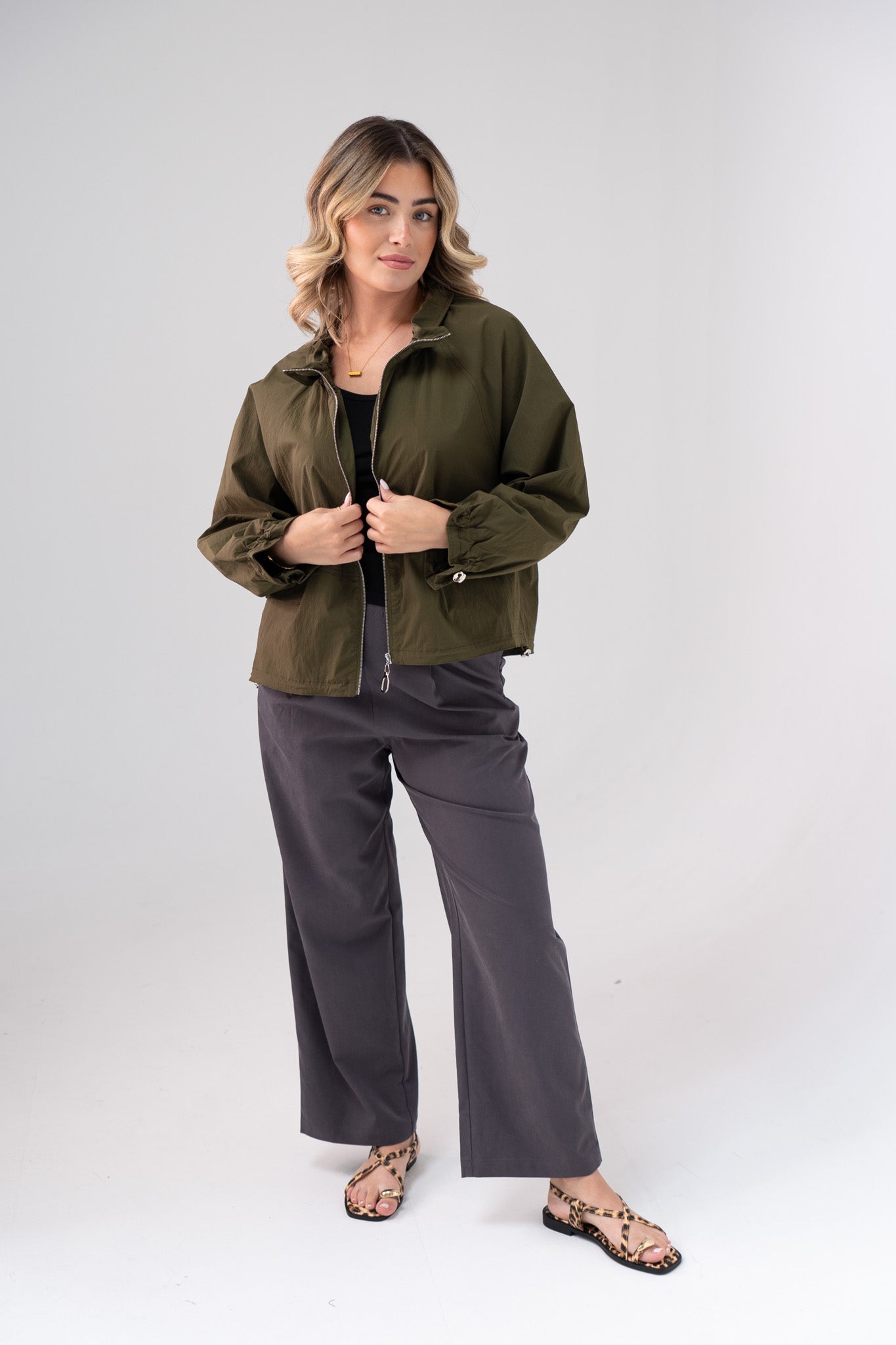 Jasmine Cargo Jacket In Khaki