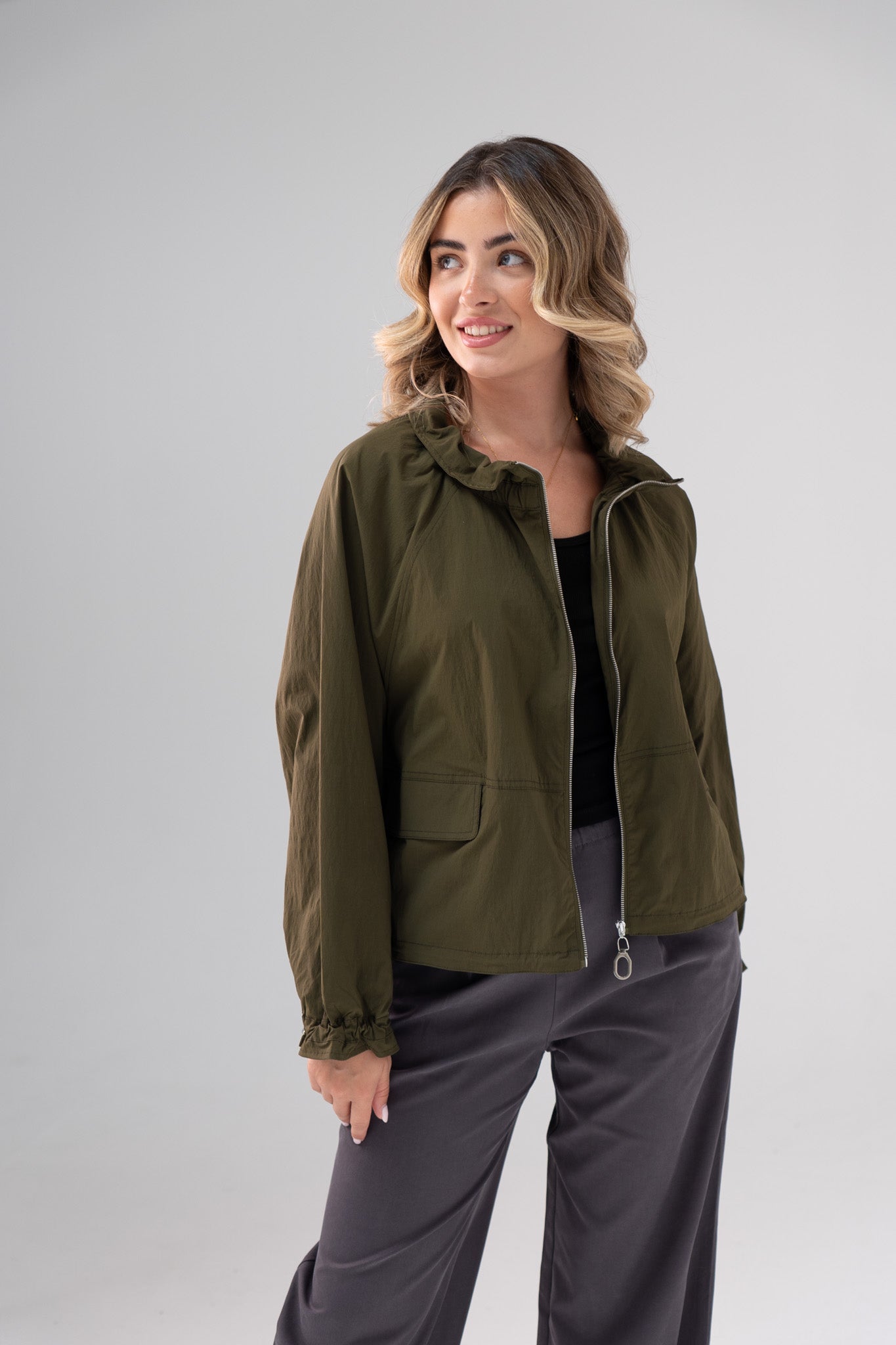 Jasmine Cargo Jacket In Khaki