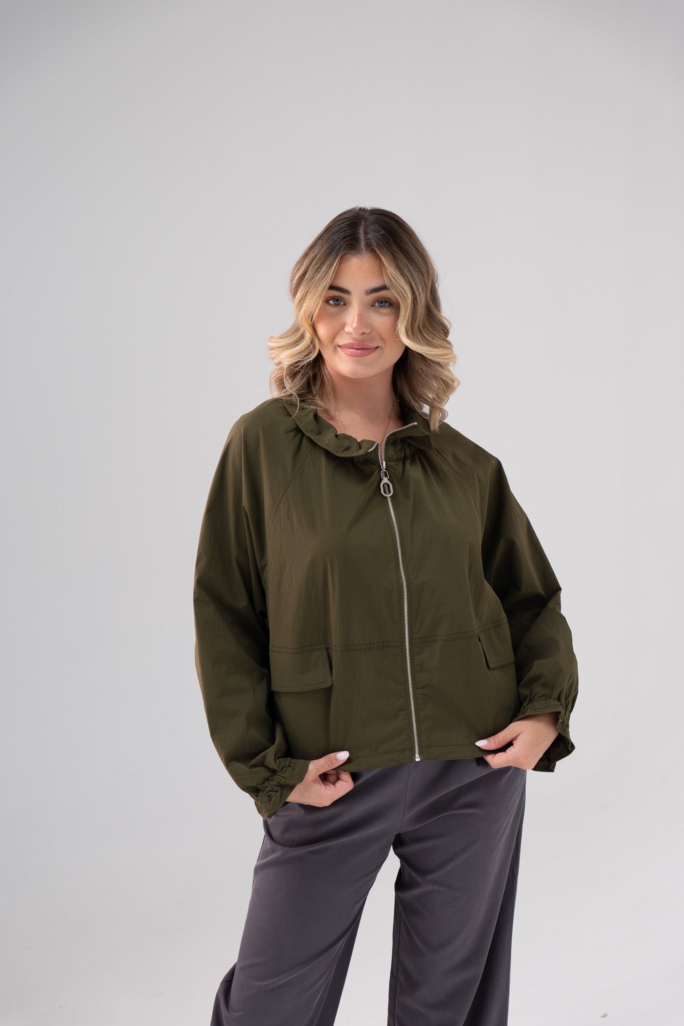 Jasmine Cargo Jacket In Khaki