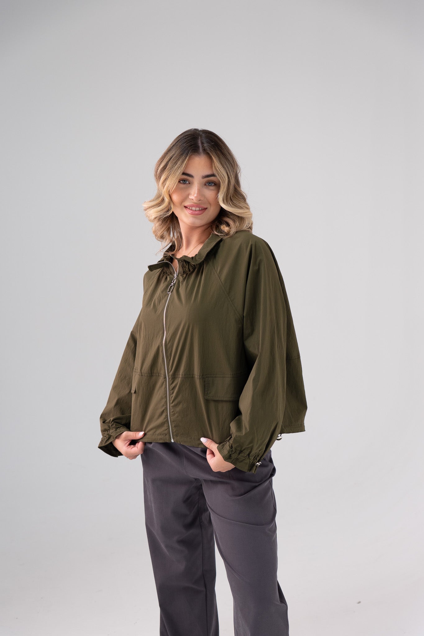 Jasmine Cargo Jacket In Khaki