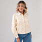 Jasmine Cut Out Floral Blouse In Cream
