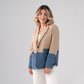 Jasmine Denim Contrast Blazer In Beige