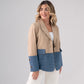 Jasmine Denim Contrast Blazer In Beige