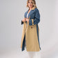 Jasmine Denim Contrast Trench Coat In Beige