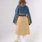 Jasmine Denim Contrast Trench Coat In Beige