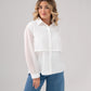 Jasmine Drawstring Contrast Shirt In White