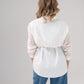 Jasmine Drawstring Contrast Shirt In White