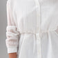 Jasmine Drawstring Contrast Shirt In White