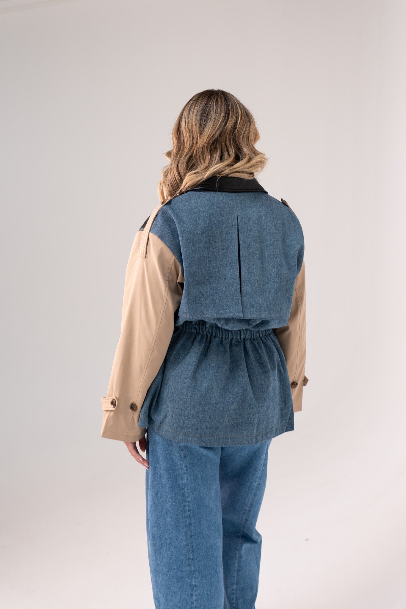 Jasmine Multi Contrast Jacket In Beige