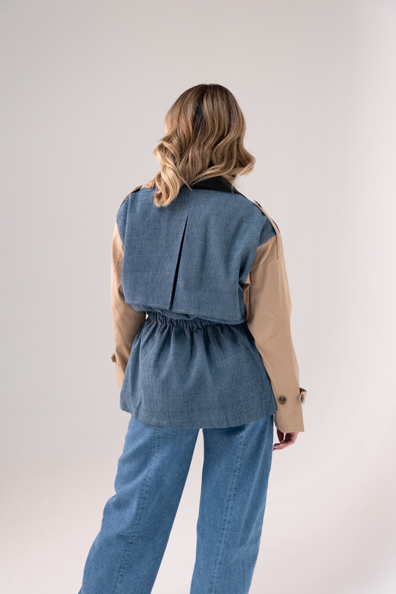 Jasmine Multi Contrast Jacket In Beige