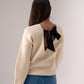 Jasmine Bow Back Jumper In Cream
