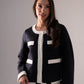 Jasmine Contrast Piped Jacket In Charcoal