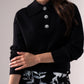 Jasmine Embellished Button Jumper In Black