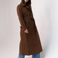 Jasmine Faux Suede Trench Coat In Chocolate