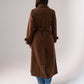 Jasmine Faux Suede Trench Coat In Chocolate
