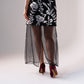 Jasmine Sequin Contrast Skirt In Black