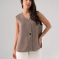 Jasmine Wool Mix Waistcoat In Taupe