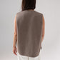 Jasmine Wool Mix Waistcoat In Taupe