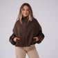 Kate Check Bomber Jacket In Chocolate