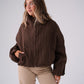 Kate Check Bomber Jacket In Chocolate