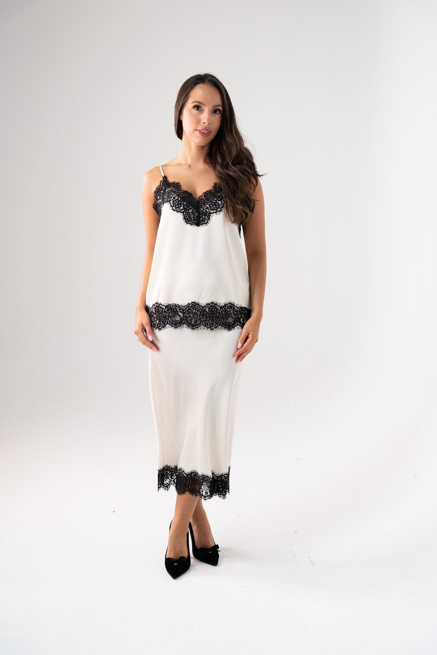 Kate Lace Trim Cami In Cream