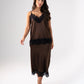 Kate Lace Trim Slip Skirt In Chocolate