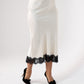 Kate Lace Trim Slip Skirt In Cream