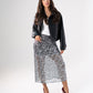 Kate Sequin Midi Skirt In Black