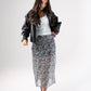 Kate Sequin Midi Skirt In Black