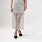 Kate Sequin Midi Skirt In Silver