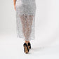 Kate Sequin Midi Skirt In Silver