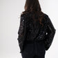 Kate Sequin Wrap Blouse In Black