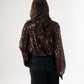 Kate Sequin Wrap Blouse In Chocolate