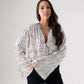 Kate Sequin Wrap Blouse In Neutral