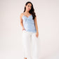 Kendra Asymmetric Lace Trim Cami In Sky Blue