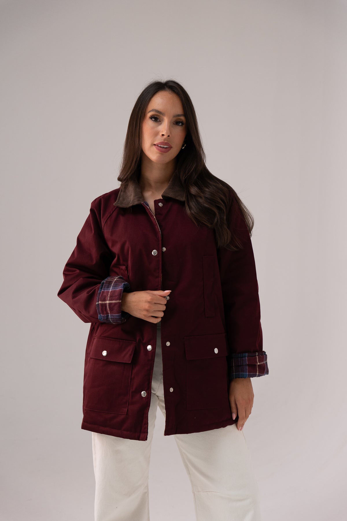 Kendra Barn Jacket In Bordeaux