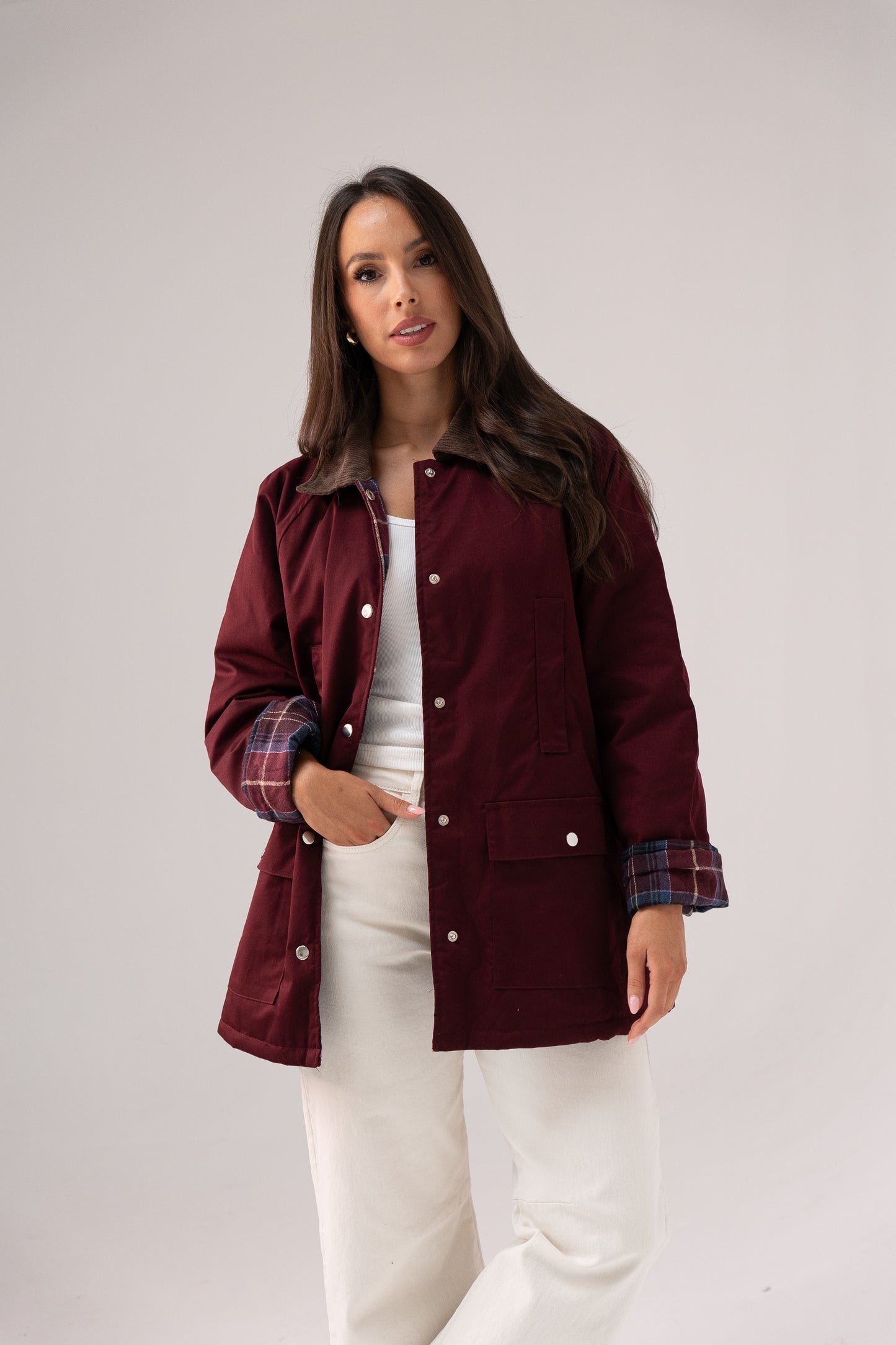 Kendra Barn Jacket In Bordeaux