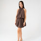 Kendra Bubble Hem Dress In Coffee