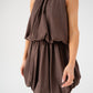 Kendra Bubble Hem Dress In Coffee