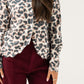Kendra Button Back Jumper In Leopard Print