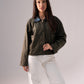 Kendra Contrast Collar Jacket In Khaki