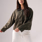 Kendra Contrast Collar Jacket In Khaki