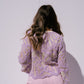 Kendra Contrast Crochet Jumper In Lilac