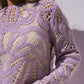 Kendra Contrast Crochet Jumper In Lilac